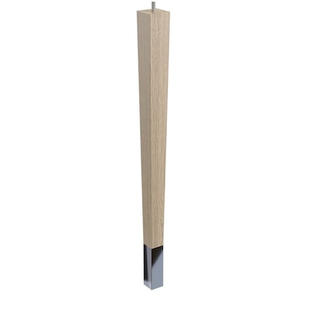 24 Square Tapered Leg With Bolt And 4 Chrome Ferrule - White Oak